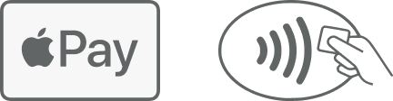 Símbolos de Apple Pay y pago sin contacto
